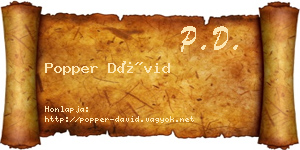 Popper Dávid névjegykártya